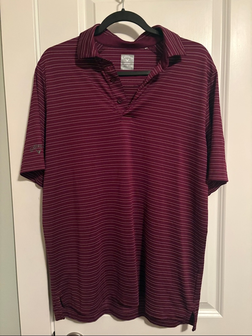 Callaway Men's Burgundy Thin-Strip Polo